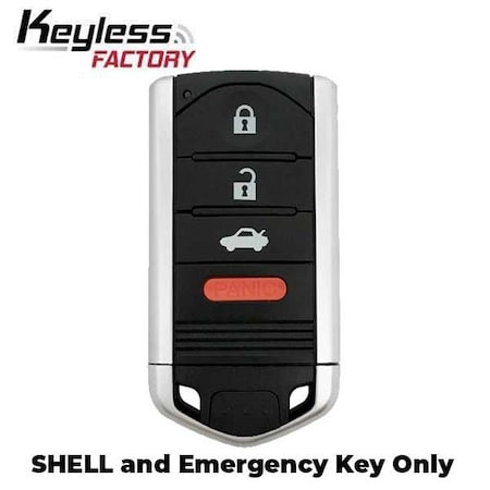 Keyless Factory 2009-2014 Acura TL / 4-Button Smart Key SHELL w/ Emergency Key/ PN72147-TK4-A81 / M3N5WY8145 SKS-ACU-8145